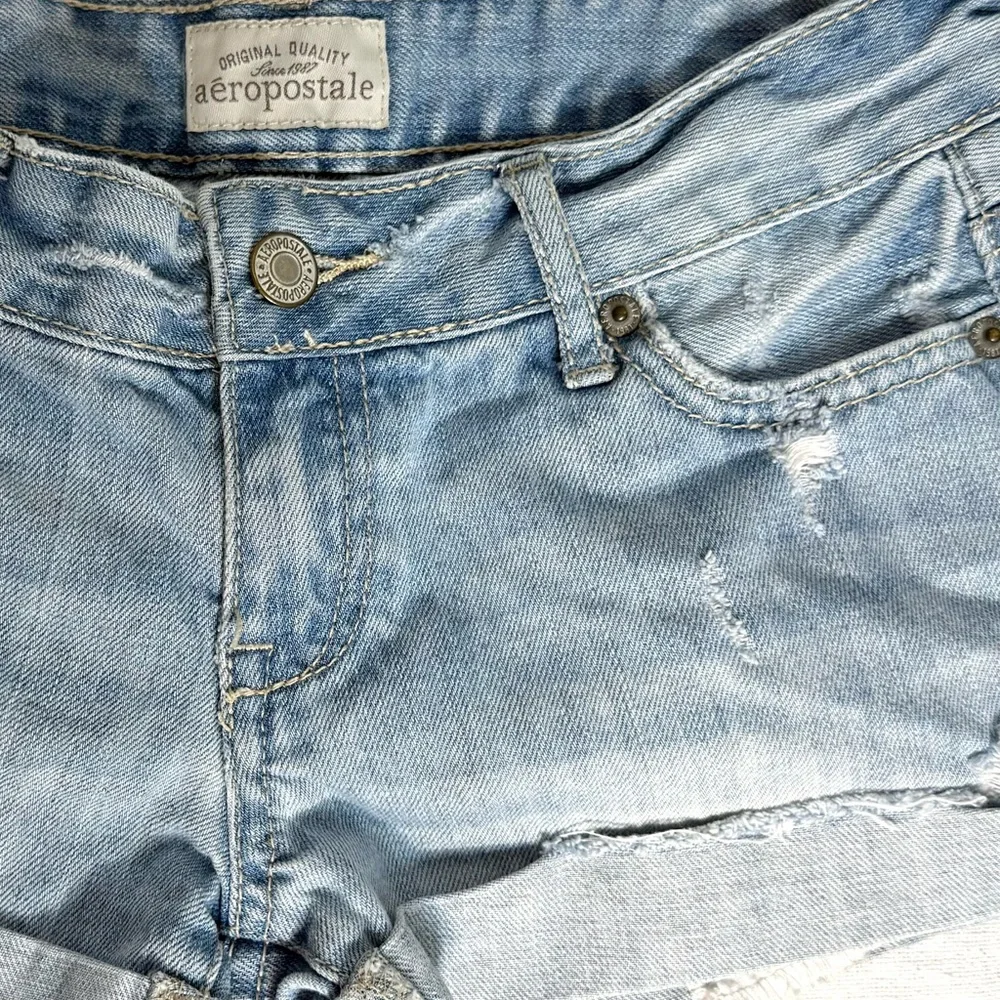 Aeropostale Blue Jean Shorts Distressed size 0 - Picture 8 of 10